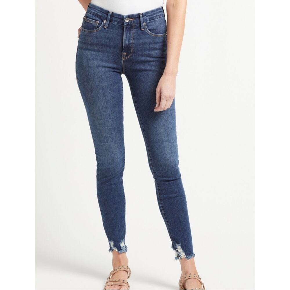 Good American Good Legs Chewed Hem Blue Size 2